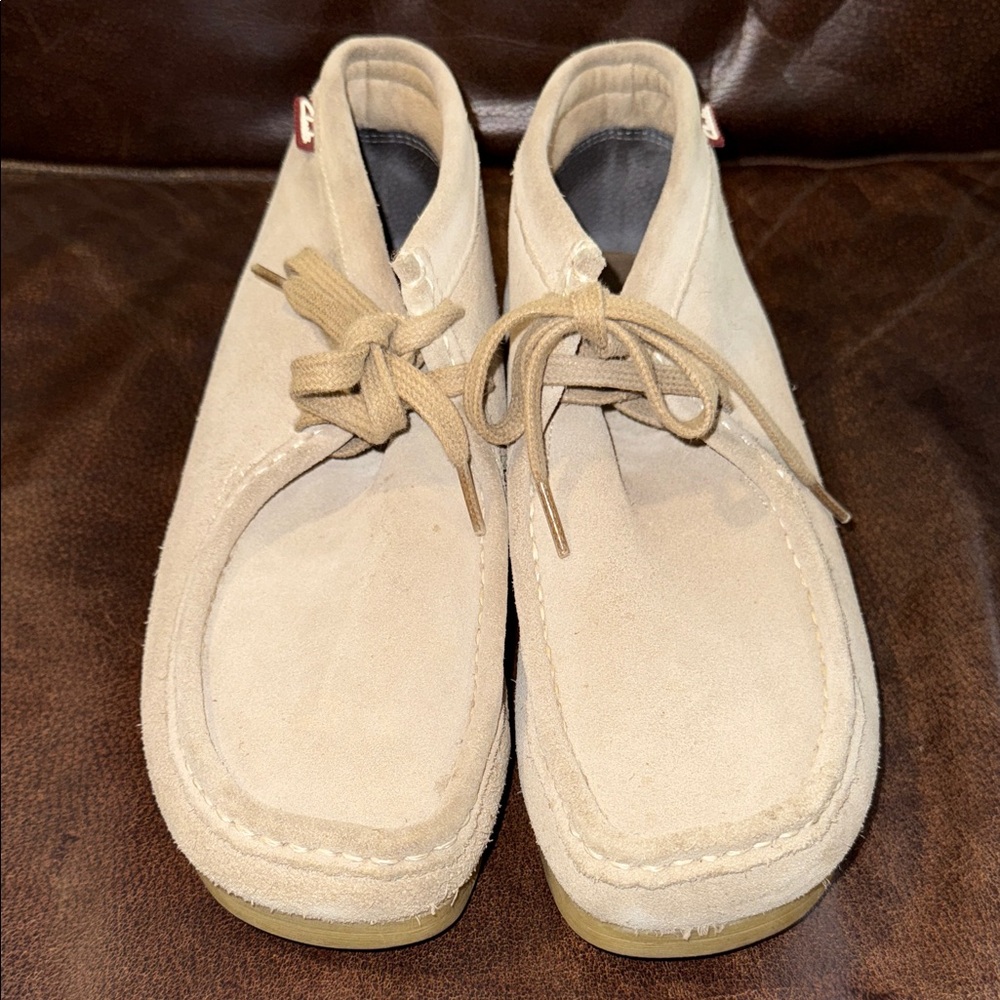 Clarks Men's Beige Suede Wallabee Shoes